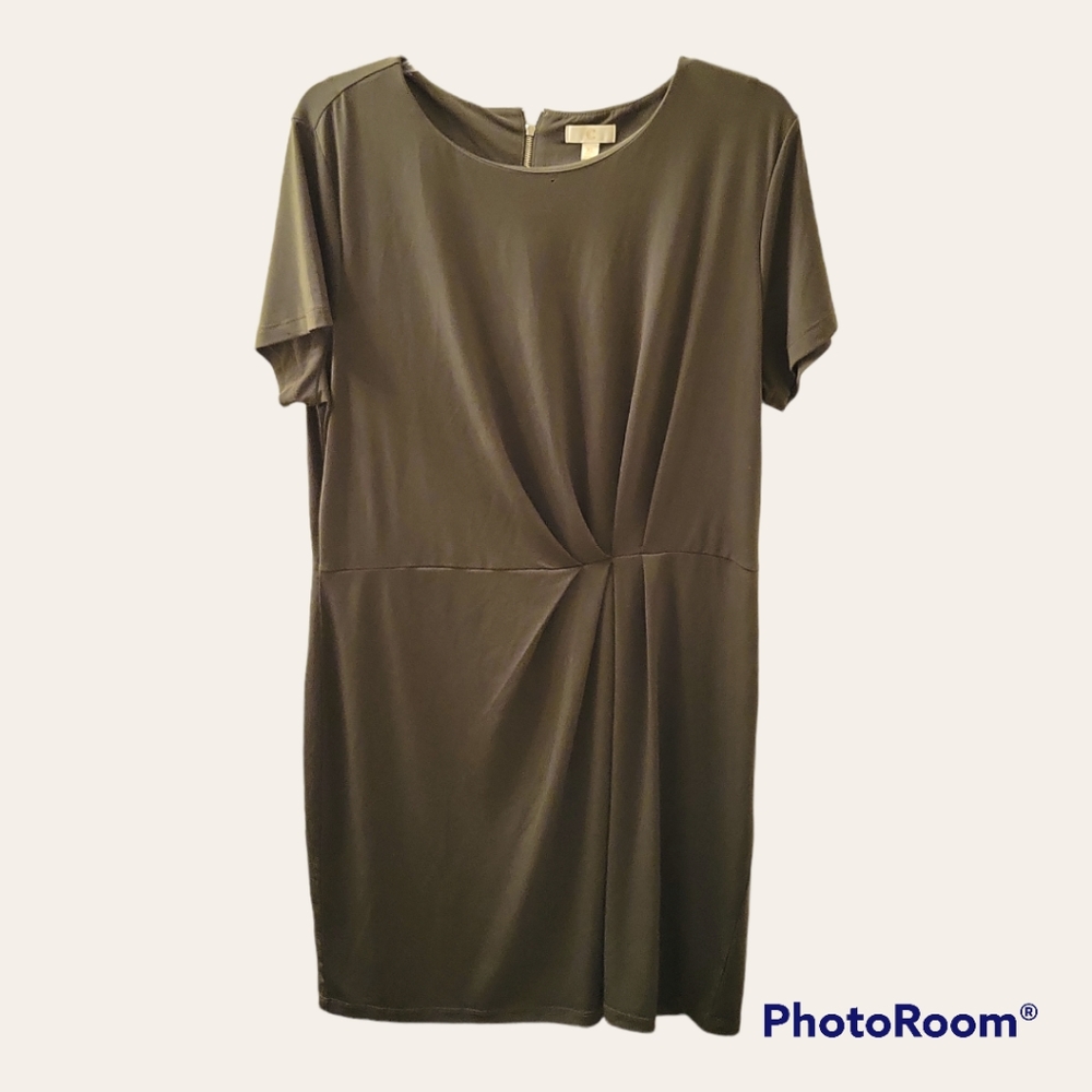 Charming Charlie Women's Olive Short Sleeve Dress, XL